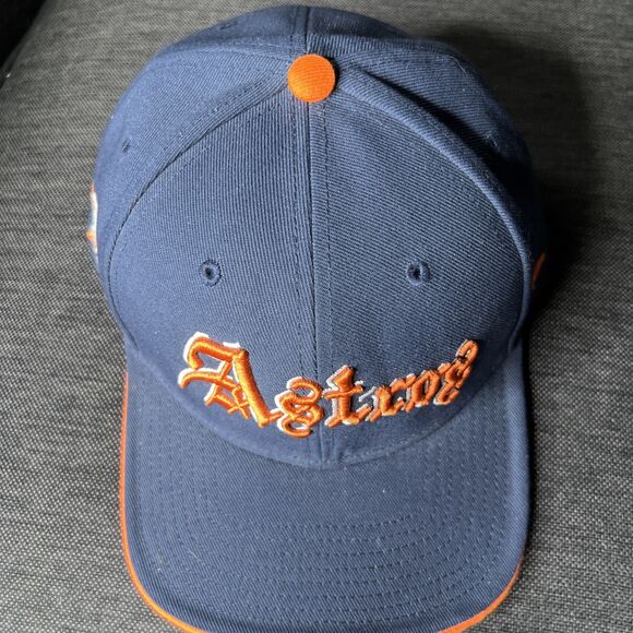 Houston Astros Fanatics SnapBack Hat Cap Blue Script Embroidered MLB Baseball - Picture 4 of 11